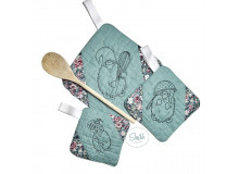 Stickserie ITH - Topflappen Untersetzer Küchen Gnome 10 Motive in 4 Größen